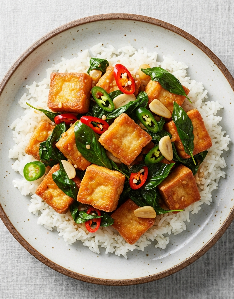 Thai Basil Tofu Stir-Fry