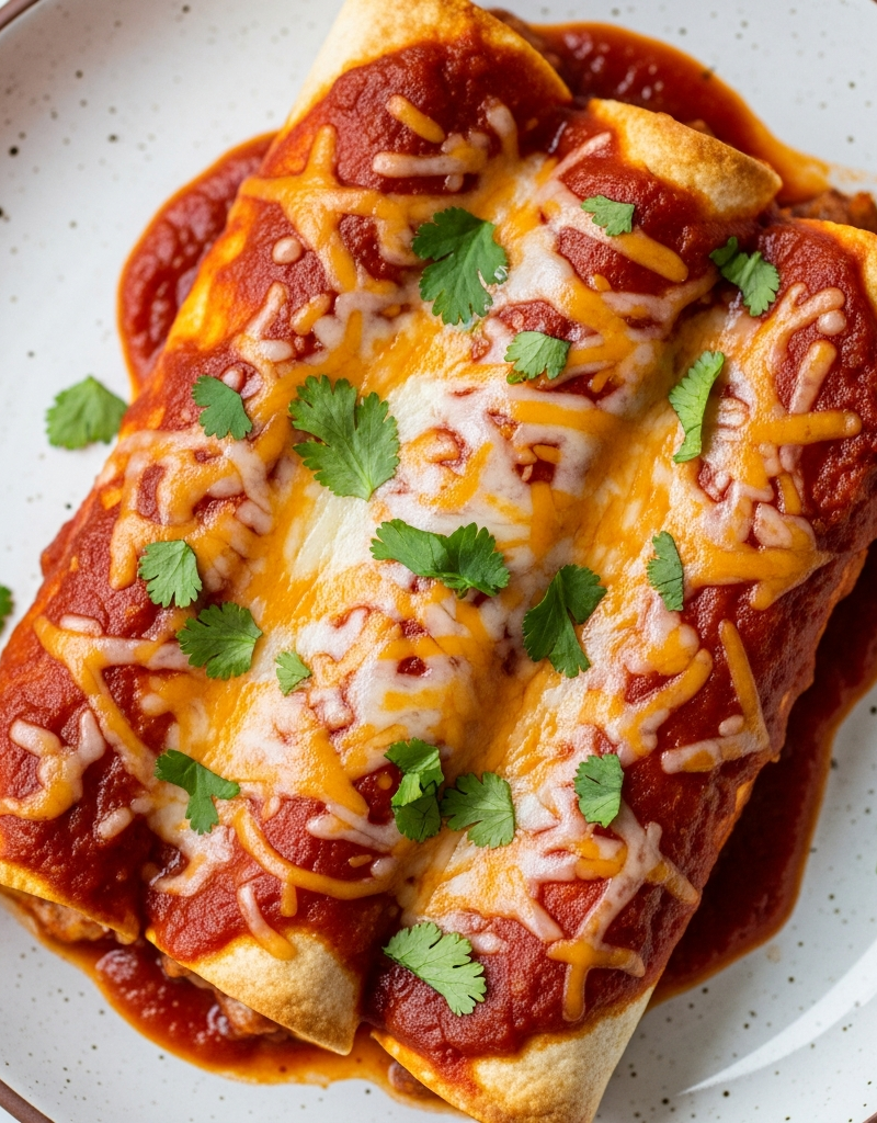 Cheese Enchiladas with Red Sauce