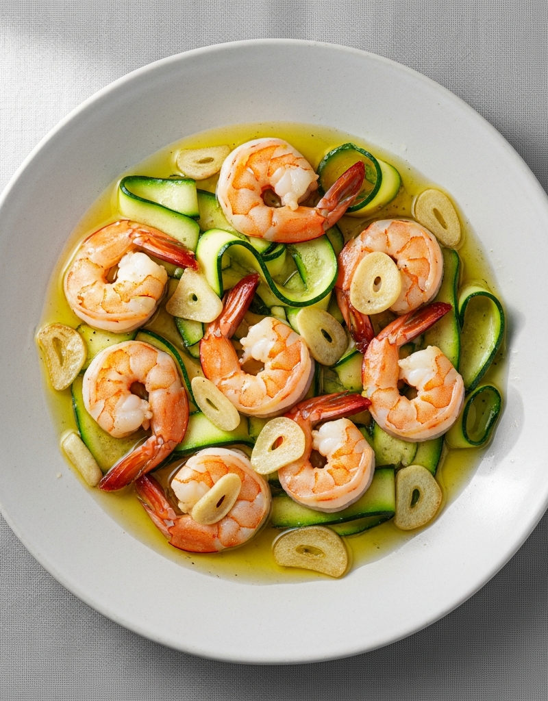 Garlic Shrimp with Zucchini and Olive Oil
