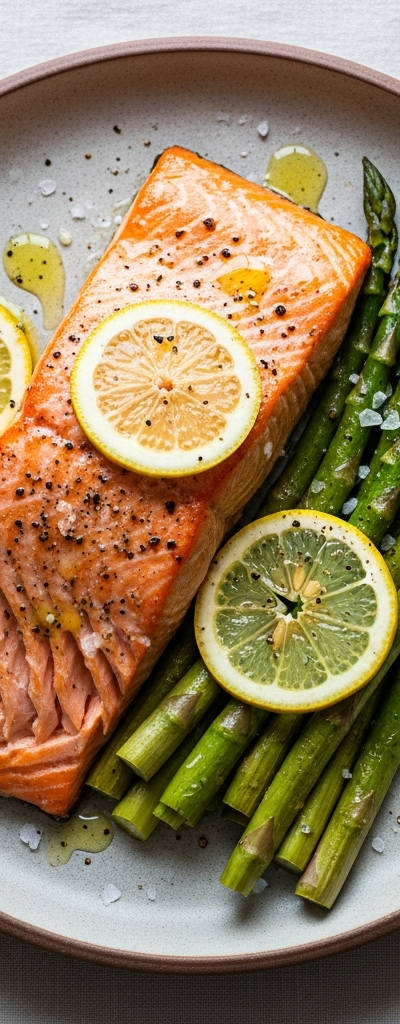 Baked Salmon with Lemon and Asparagus