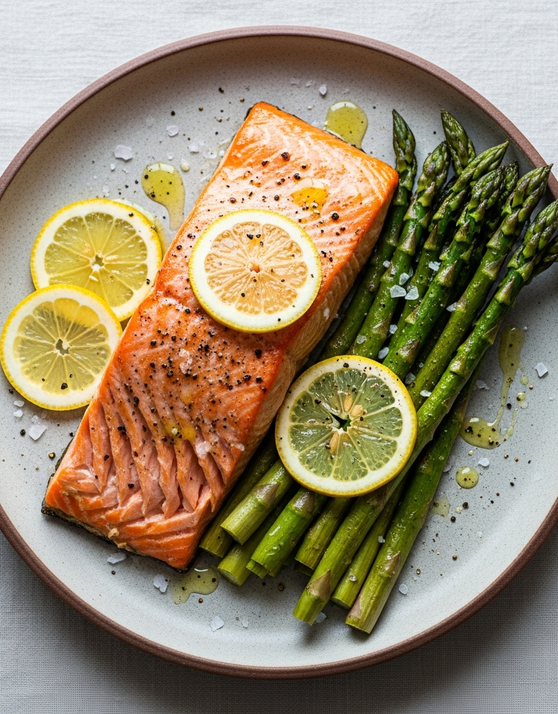 Baked Salmon with Lemon and Asparagus
