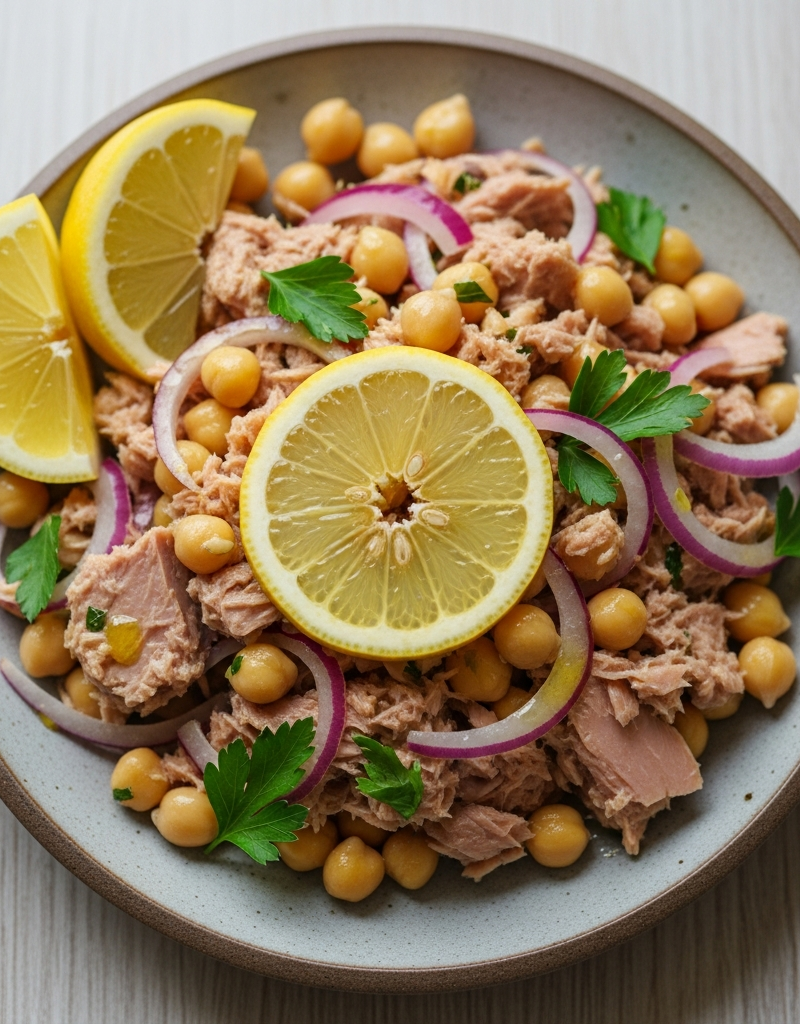 Tuna and Chickpea Salad with Lemon