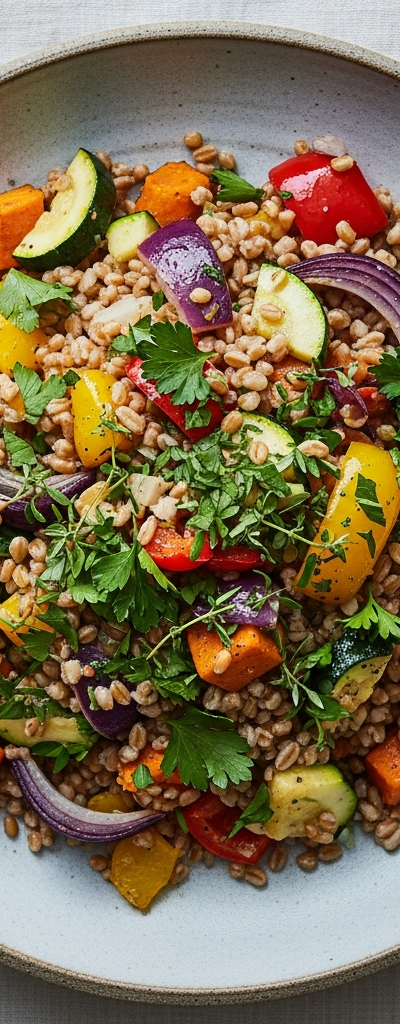 Farro Salad with Roasted Vegetables
