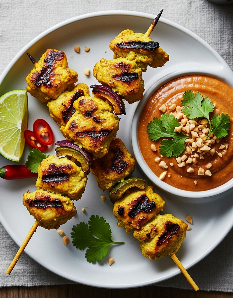 Chicken Satay with Peanut Sauce