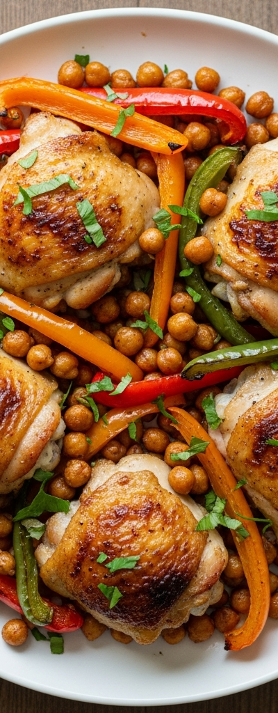 Sheet-Pan Chicken with Roasted Chickpeas