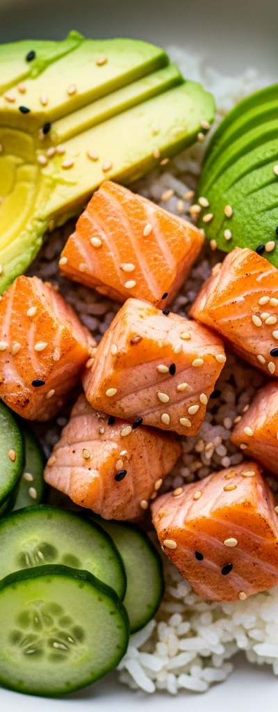Salmon and Avocado Poke Bowl