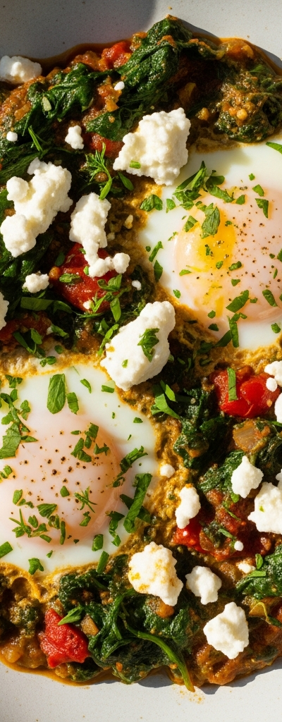 Spinach and Feta Shakshuka