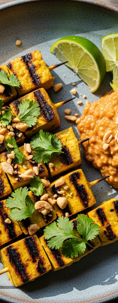 Thai Tofu Satay with Peanut Sauce