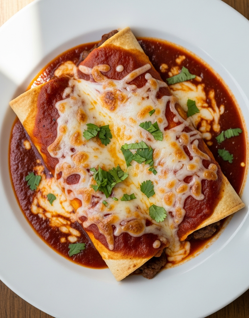 Beef Enchiladas with Red Sauce