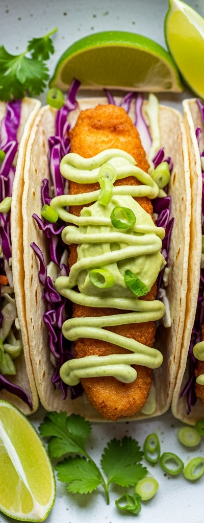 Homemade Fish Tacos with Avocado Lime Sauce