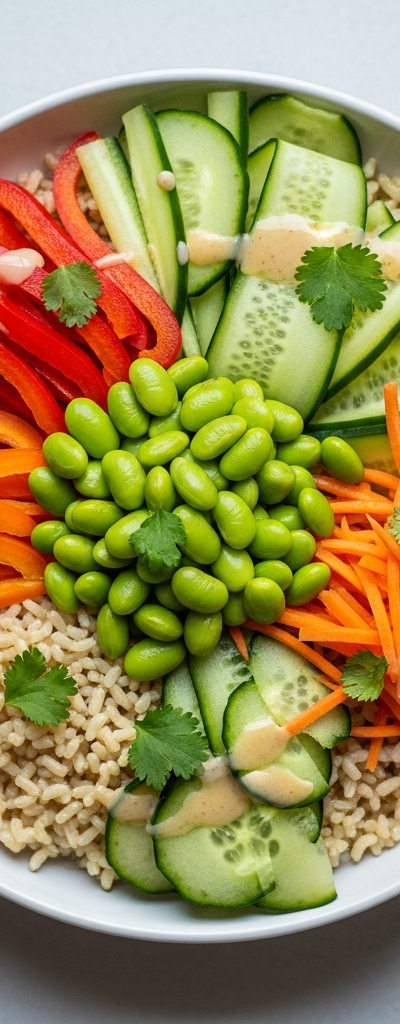 Edamame and Vegetable Grain Bowl