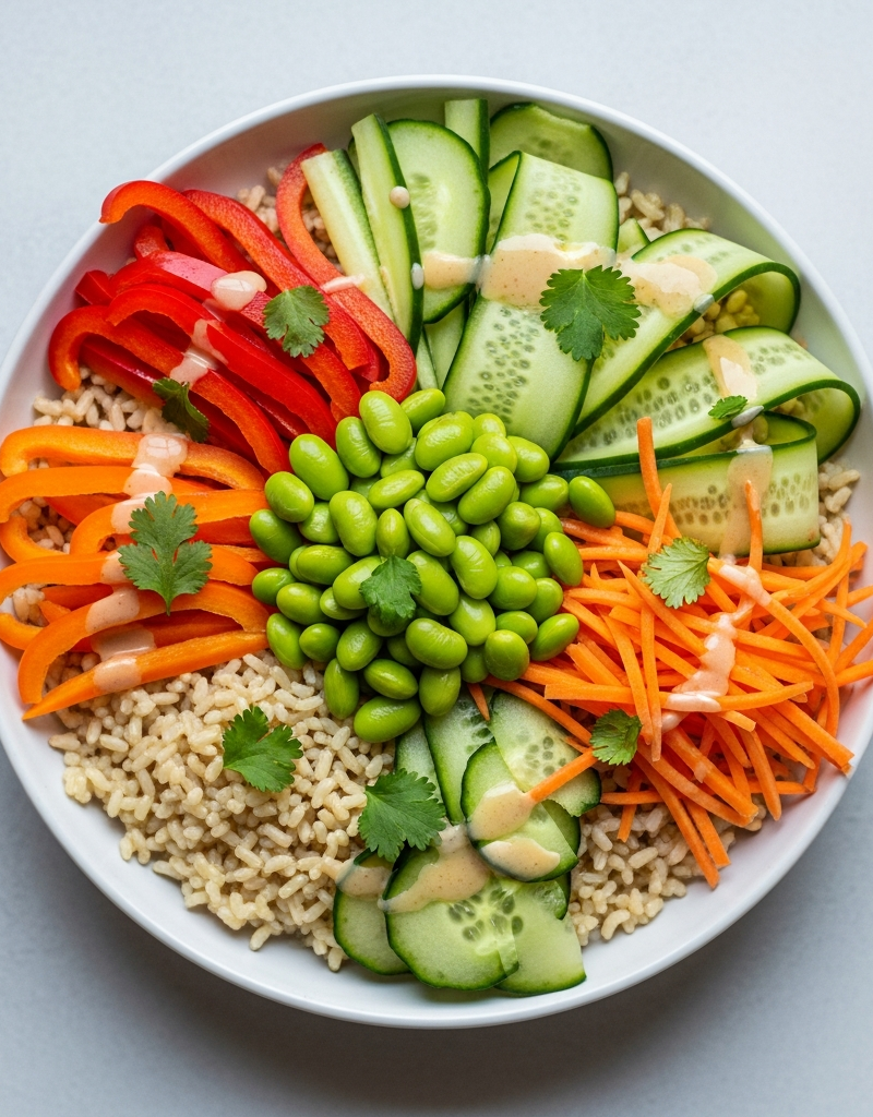 Edamame and Vegetable Grain Bowl