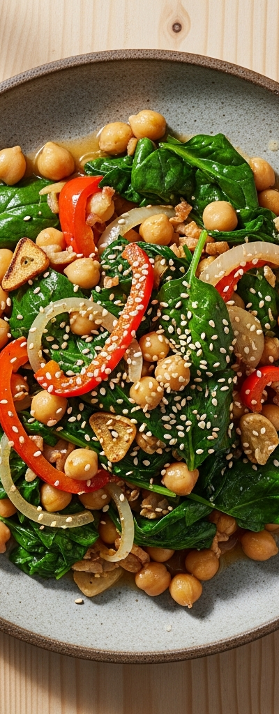 Vegan Chickpea and Spinach Stir-Fry