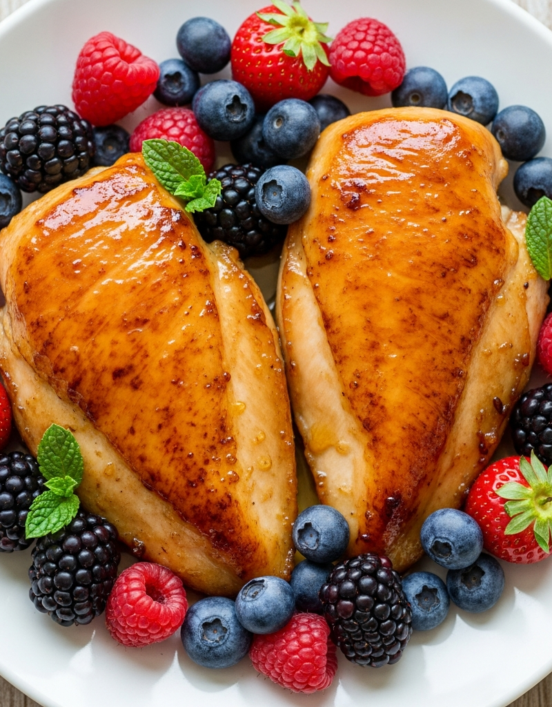 Honey Glazed Chicken with Berries
